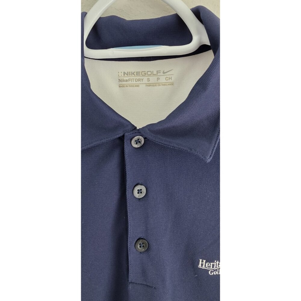 Nike Golf Men's Small Polo Shirt Navy White Colorblock Performance Golf - Picture 9 of 9